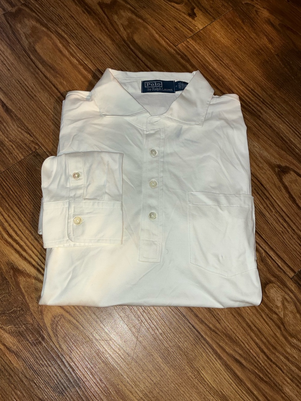 Polo Ralph Lauren White Henley Long-Sleeve Polo Shirt